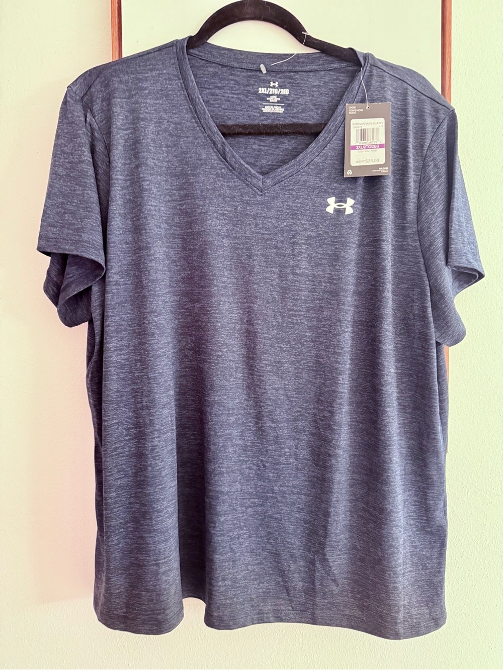 Under Armour Women’s Heather Navy Short-Sleeve V-Neck Performance Tee